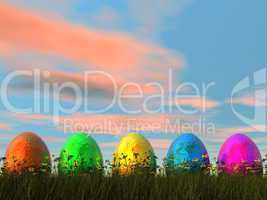 Easter eggs - 3D render