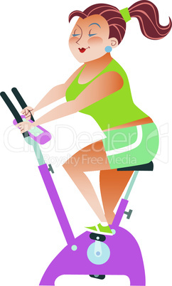 sportsman girl exercise bike
