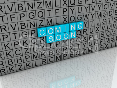 3d image Coming Soon concept text on white background