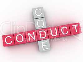 3d image Conduct Code  issues concept word cloud background