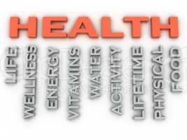 3d image HEALTH  issues concept word cloud background