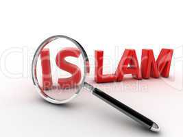 3d image word islam concept