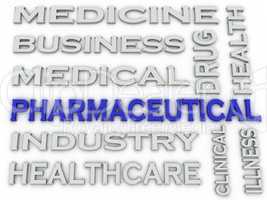 3d image Pharmaceutical industry  issues concept word cloud back