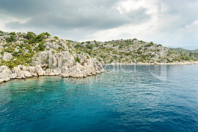 mountains in sea