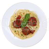 Spaghetti mit Hackfleisch Bällchen Nudeln Pasta Gericht Freiste