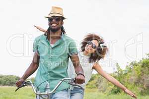 Young couple on a bike ride