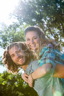 Cute couple having fun in park