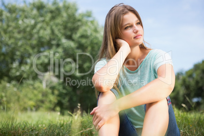 Pretty blonde relaxing in the park Pretty blonde relaxing in the park