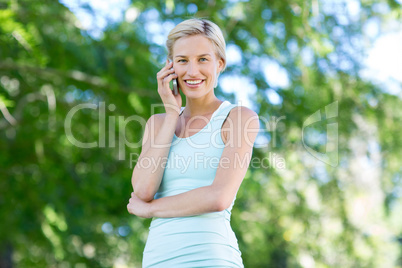 Pretty blonde at the phone