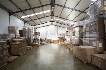 Many stack of cardboard boxes