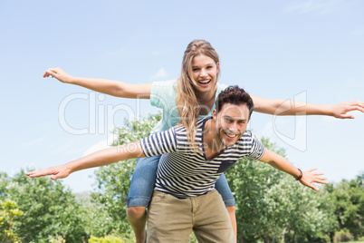 Cute couple having fun in park