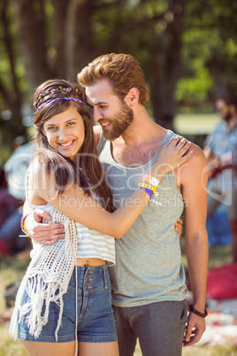 Hipster couple posing for camera