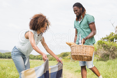 Young couple on a picnic