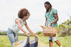 Young couple on a picnic