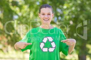 Happy environmental activist in the park