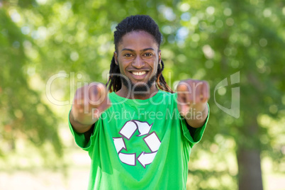 Happy environmental activist in the park