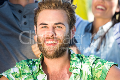 Excited music fans at festival