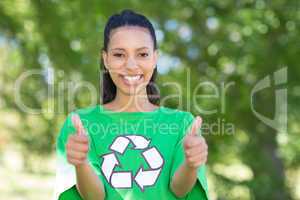 Happy environmental activist in the park