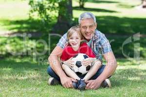 Happy father with his son at the park