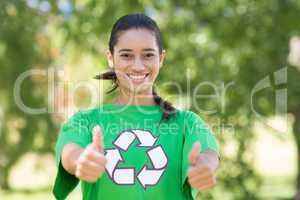 Happy environmental activist in the park