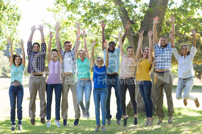 Happy friends in the park