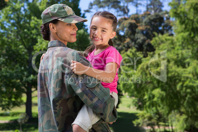 Soldier reunited with her daughter