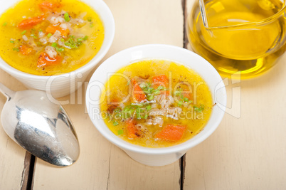 Syrian barley broth soup Aleppo style