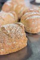 Close up of fresh loaf of bread