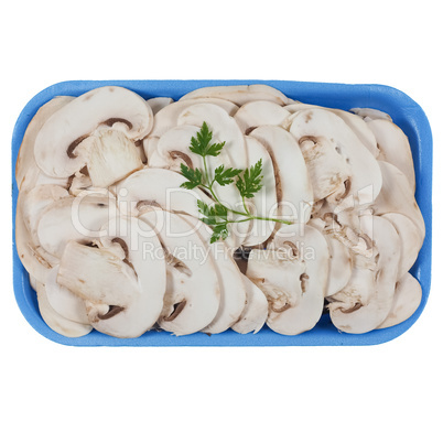 Champignon mushroom tub isolated