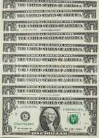 Dollar notes 1 Dollar