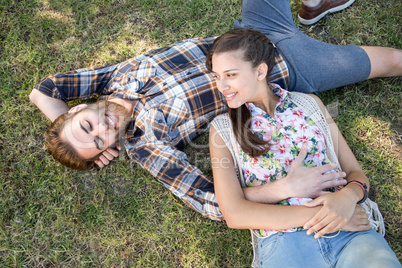 Young couple relaxing in the park