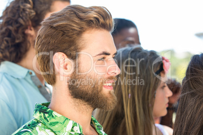 Excited music fans at festival