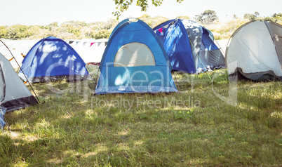 Blue tents in the campsite