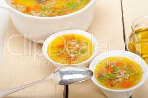 Syrian barley broth soup Aleppo style