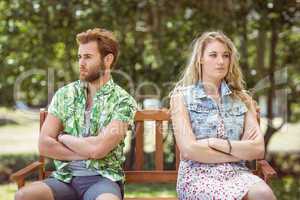 Young couple not talking after argument