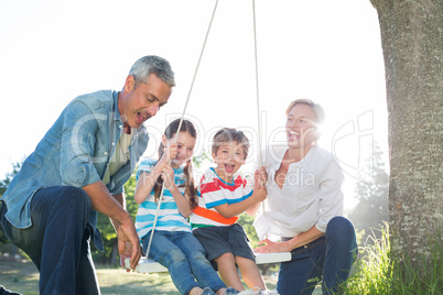 Happy family swing