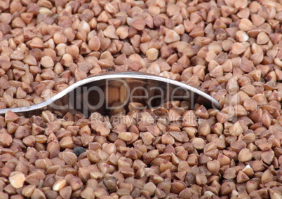 buckwheat background and one teaspoon