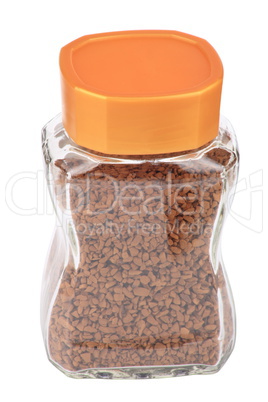 jar of instant coffee isolated