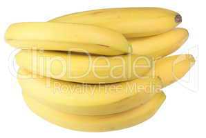 seven yelloew banana isolated