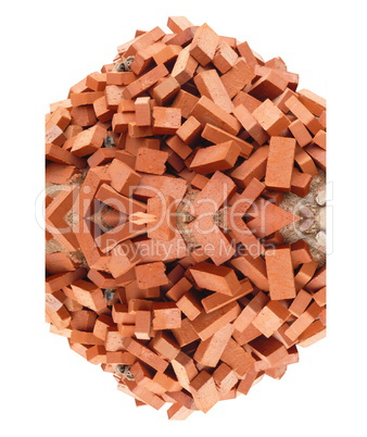 heap of red brick  isolated