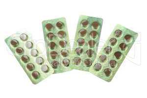 Many Tablets in Blister Isolated