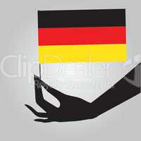 Hand with Germany flag