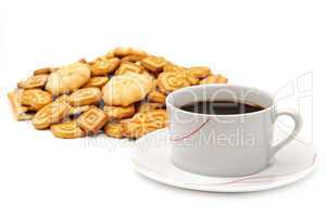 Cup of coffee and cookies