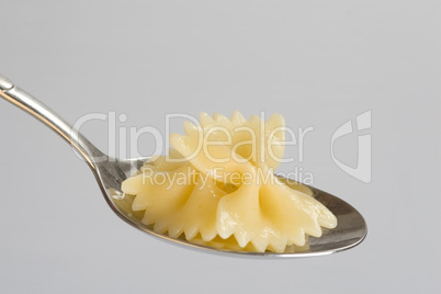 Farfalle and spoon