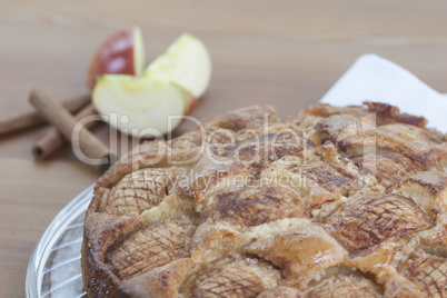 Apple pie and cinnamon sticks