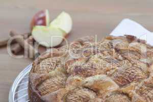 Apple pie and cinnamon sticks