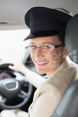 Chauffeur smiling at camera