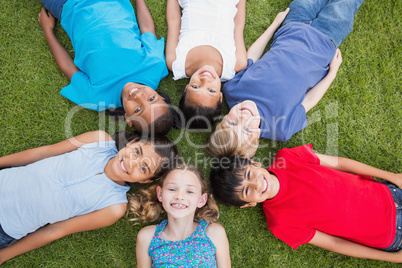 Happy friends playing in the park