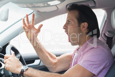 Man having road rage