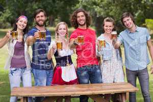 Group of friends celebrating oktoberfest